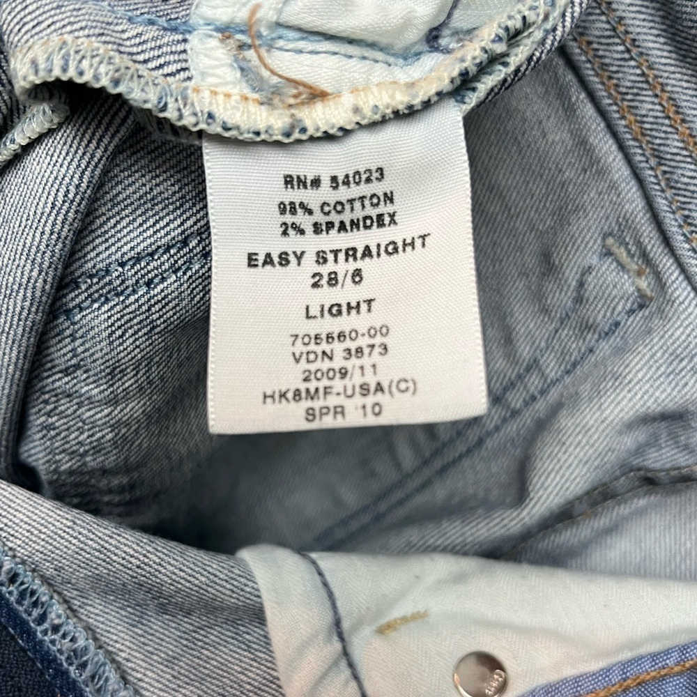 GAP Blue Straight Leg Jeans with Natural Fading - Picture 6 of 6